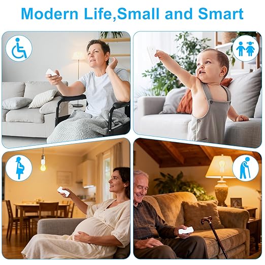 Remote Control E26 E27 Light Bulb Socket Adapter,GreenCyle Standard Medium Base Lamp Socket Extender 2.3"(5.8cm),Screw-in Light Socket,Max 500W,No Wiring Needed,500ft RF Range,for Lamp,Home & Office