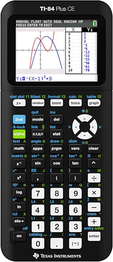 Texas Instruments TI-84 Plus CE Color Graphing Calculator, Black