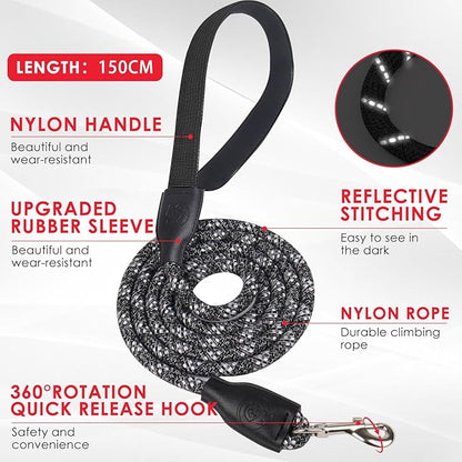 Dog Harness and Leash Set, No Pull Saddle Style Pet Harness, Breathable Mesh Adjustable Reflective Dog Vest for Dogs and Cat Medium Small Harness 2 D-Rings (Black, L)