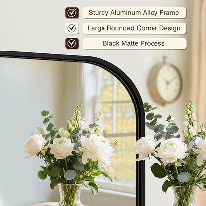 FICTOR Bathroom Vanity Mirror for Wall, 2 Pack 26" x 38" Rectangle Bathroom Mirror for Over Sink, Metal Framed, Hangs Horizontally or Vertically(Black)