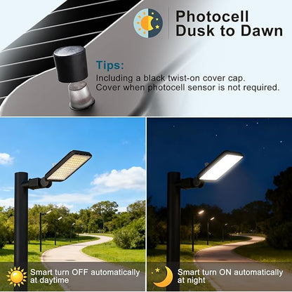 Lightdot 5Pack LED Parking Lot Lights 240W 36,000Lumens Parking Lot Lights Outdoor 5000K ETL IP65 Waterproof Led Pole Light with Photocell Slip Fitter Mount for Parking Lot,Yard,Driveway-7Yrs Warranty