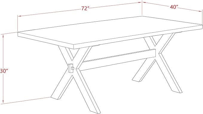 East West Furniture X697EL635-5 5 Piece Dining Set Includes a Rectangle Dining Room Table with X-Legs and 4 Doeskin Linen Fabric Upholstered Parson Chairs, 40x72 Inch, Multi-Color