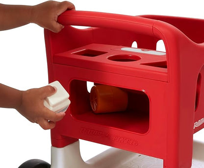 Radio Flyer Toddler Shopping Cart Walker with Wheels, Lights, and Sound for Ages 1+, Educational and Imaginative Play and Walk Behind