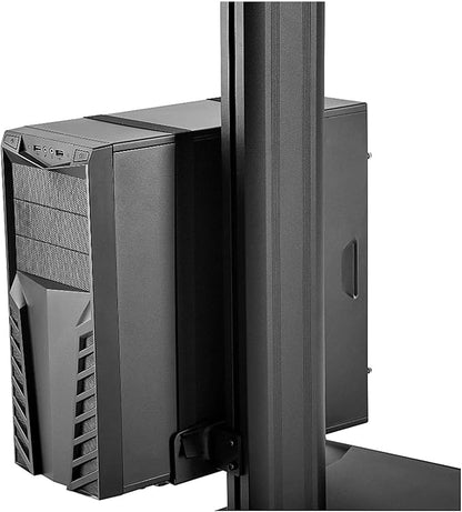 StarTech.com Mobile Workstation Cart with Monitor Mount, CPU/PC Holder, Keyboard Tray - Ergonomic Height Adjustable Desktop Cart - Rolling Mobile Standing Workstation on Wheels (WKSTNCART)