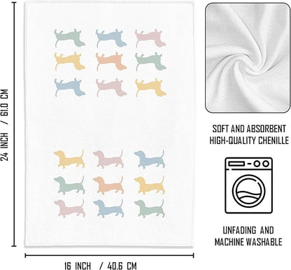 Wiener Dog Kitchen Hand Towels - Dachshund Tea Towels, Decor and Gifts for Women, Dog Mom - 1624 Inches
