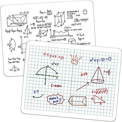 XY Axis Graph Dry Erase Board, 9" x 12" Double-Sided Coordinate Grid Whiteboard, Math Manipulatives for Students, Classroom and Home, Small Dry Erase White Board