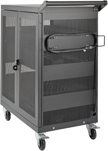 Tripp Lite 32-Port AC Charging Cart Storage Station for Chromebooks, Laptops & Tablets - Secures Devices in Locking, Vented, Wall-mountable Steel Cart - 2-Year Warranty (CSC32AC)