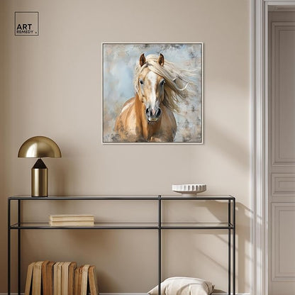 Art Remedy Rustic Rider Canvas Horse Wall Art, Silver Frame, 24" x 24"