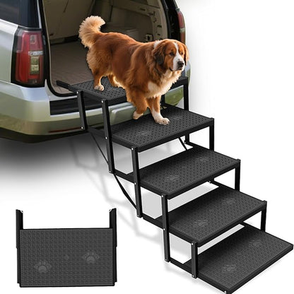 Dog Stairs for Car, Dog Steps for Car with Upgraded Load-Bearing Capacity, Dogs Stairs for Large Dogs, Pet Steps, 5 Steps