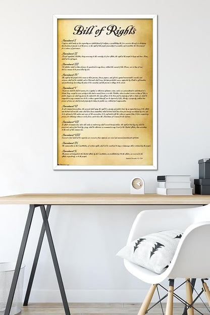 Trends International The United States of America - Bill of Rights Wall Poster, 22.375" x 34", White Framed Version