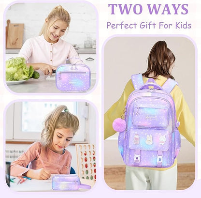 Kids Backpacks for Girls - Cute Girls Backpack for Elementary, Middle and High School Students - 18" School Bookbag