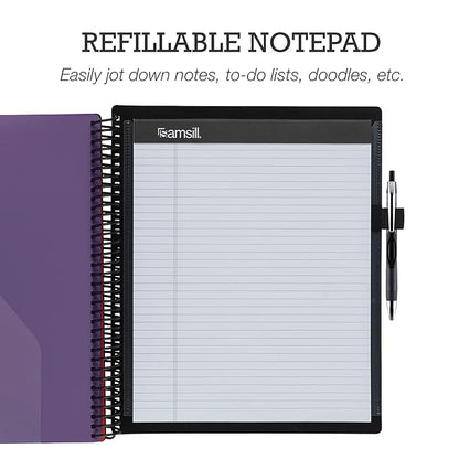 Samsill Spiral Folder Organizer - 12 Dividers & 24 Pockets with Notepad Holder, Multi Pocket Color Cordinated Folder Binder with Customizable Tabs, Document Organizer (Fashion)