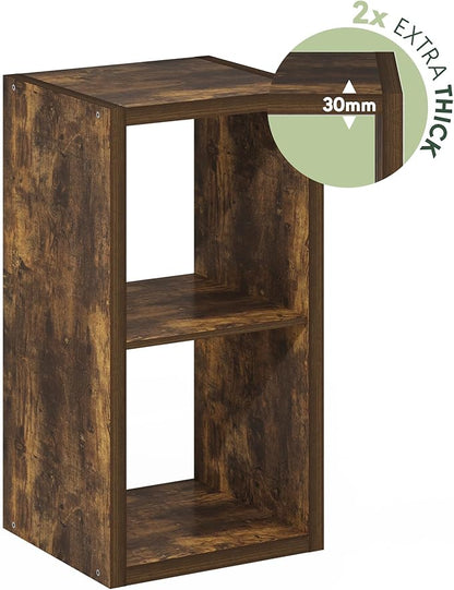Furinno Cubicle Open Back Decorative Cube Storage Organizer, 2-Cube, Amber Pine