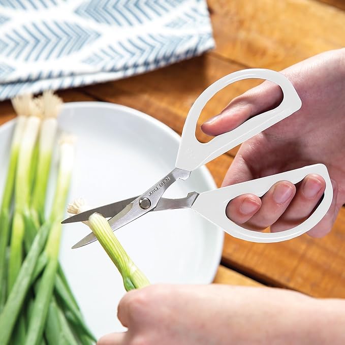 Joyce Chen Original Unlimited Kitchen Scissors All Purpose Dishwasher Safe Kitchen Shears With Comfortable Handles, White