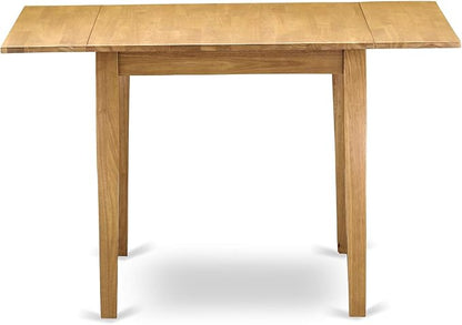 East West Furniture NDAN5-OAK-W 5 Piece Dining Table Set for 4 Includes a Rectangle Kitchen Table with Dropleaf and 4 Dining Room Chairs, 30x48 Inch, Oak