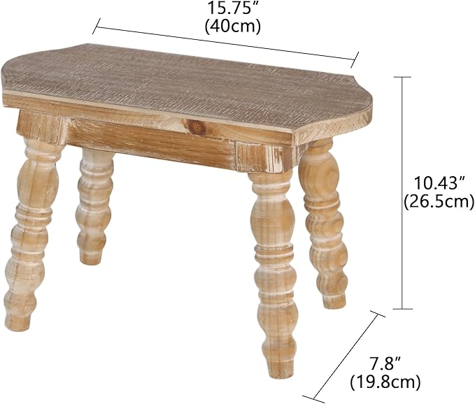 Wooden Bathroom Wood Foot Stool for Adults Kids, Bedside Step Planter Stool for Kitchen(Natural)