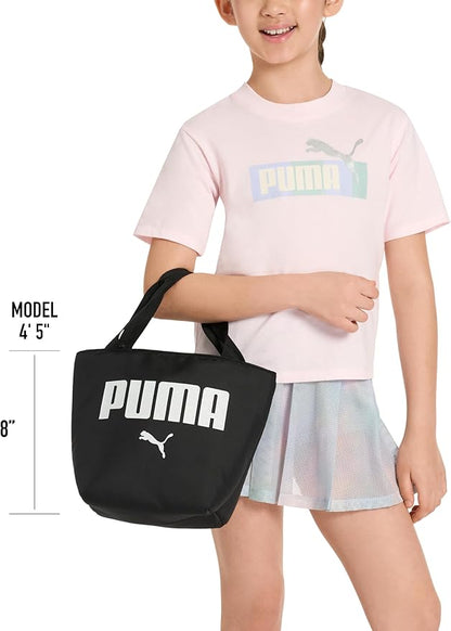PUMA Unisex Kid's Adventure Lunch Tote, Black/White Glitter, Small