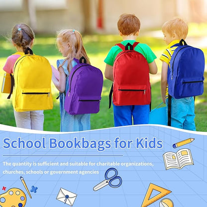 24 Set Bulk Backpacks with Sport Water Bottle Back to School Supplies Kit Book Bags in Bulk for Elementary, Middle, and High School Kids Boys Girls Teens Students
