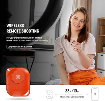 NEEWER 10" 20W LED Ring Light with Desk Stand Phone Holder for iPhone Laptop, Bi Color 2900K-7000K, USB C PD Input, CRI97+ 1660LX/0.5m, Selfie Makeup TikTok Recording Video Conference Lighting, RH10B