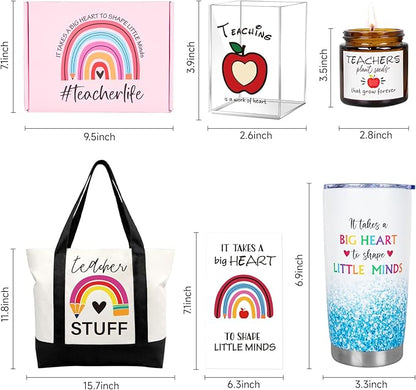 Teacher Appreciation Gifts with 20 OZ Wine Tumbler,Unique Birthday Gift Set,Thank You Teacher Gifts for Women Men,Christmas Teachers Gift for Women