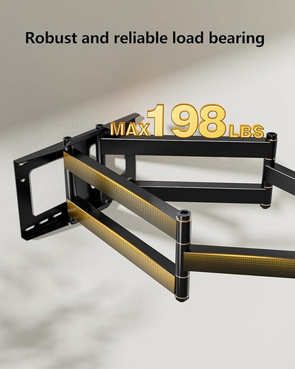 FORGING MOUNT Long Extension TV Mount, Heavy Duty Dual Arm Full Motion TV Wall Mount Bracket with 43 inch Long Arm,Fits 50 to 90 Inch LCD, OLED 4K Flat/Curve TVs, Holds up to 165 lbs,VESA800x400mm