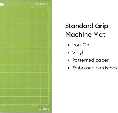 Cricut StandardGrip Machine Mats 12in x 12in, Reusable Cutting Mats for Crafts with Protective Film, Use with Cardstock, Iron On, Vinyl and More, Compatible with Cricut Explore & Maker (3 Count)