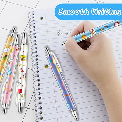 10 PCS Back to School Pens Welcome Back to School Ballpoint Pens First Day of School Party Favors with 1mm Black Ink Replaceable Ballpoint Pen Refill for Classroom Rewards