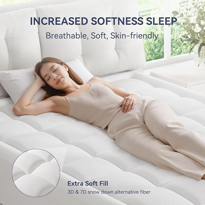 ELEMUSE Twin Size Dual Layer 3 Inch Memory Foam Mattress Topper, 2 Inch Cooling Gel Memory Foam and 1 Inch Thick Soft Pillow Top Mattress Pad Cover for Back Pain Relief, Bed Topper for Side Sleep