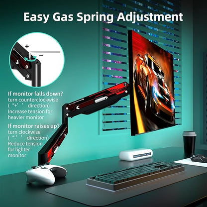 Suptek Monitor Mount, Gas Spring Monitor Arm Desk Mount Fully Adjustable Fits 32 inch Monitors Weight Capacity up to 22 lbs(MD8WR)