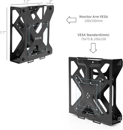 VIVO Behind Monitor Mini PC VESA Mount Designed for Dell OptiPlex Micro CPU, Monitor Arm Computer Holder, Concealed Behind Screen, Desk and Wall Mounting Options, Black, Mount-DLMM2