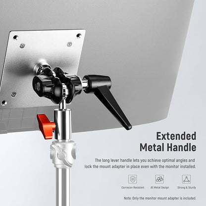 NEEWER Monitor Mount Adapter with VESA Mount, Aluminum Alloy Light Stand Adapter Dual 360° Ball Joint M4 Screw & 5/8" Receiver for Impact Screen Outdoor TV Stand, Max Load 14lb/6.3kg, MA001