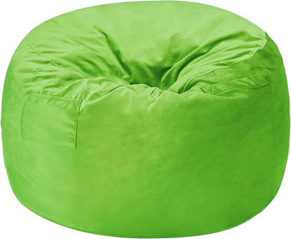 Homguava 5 FT Bean Bag Chair: 5' Bean Bags with Memory Foam Filled, Large Beanbag Chairs Soft Sofa with Dutch Velvet Cover-Lime