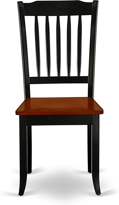 East West Furniture LGDA9-BCH-W 9 Piece Dining Room Furniture Set Includes a Rectangle Kitchen Table with Butterfly Leaf and 8 Dining Chairs, 42x84 Inch, Black & Cherry