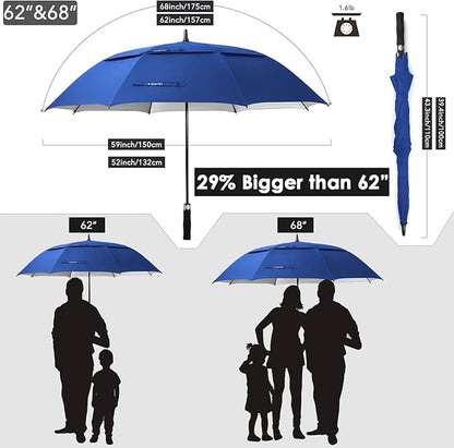 ZEKAR 54/62/68 inch Rain/Sun Windproof Large UV Protection Golf Umbrella