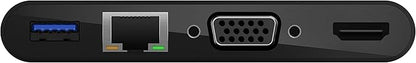 Belkin 4-in-1 USB-C Hub, MultiPort Docking Station for iPad, iPad Mini, & MacBook, Mac Mini, MacBook Air, MacBook Pro with USB-C Gigabit Ethernet, USB-A 3.0, VGA, & 4K HDMI