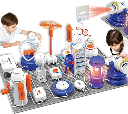 Science STEM Kits for Kids, Electronics Exploration Kit, 66 Pcs DIY Circuit Parts, Over 1200 Projects, STEM Educational Toy Gifts for Kids Boys Girls Ages 3 4 5 6 7 8 9 10 11 12, Color Project Manual