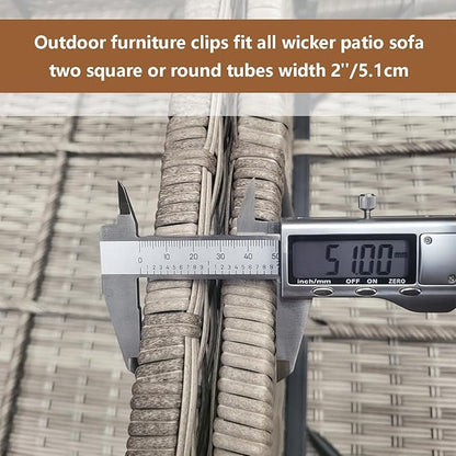 12 Pieces Outdoor Patio Furniture Clips for Wicker Sectional Couch Sofa Furniture Clips Wicker Rattan Furnitures Connector Wicker Chair Clamps Fastener Black