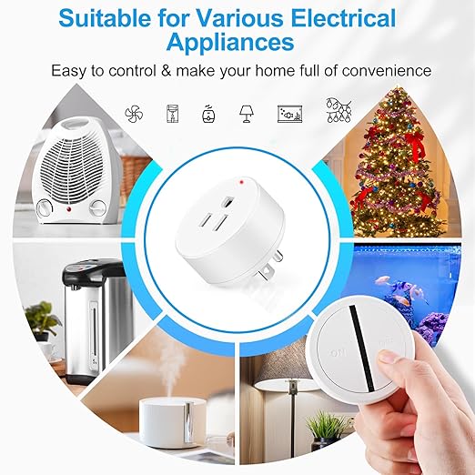 Greencycle Smart Wireless Remote Control Outlet Plug,WiFi Outlets for Household,On Off Smart Outlets Switch Compatible with Tuya,Alexa and Google Assistant,Timer Outlet,No Wiring,White,1SW+4Outlets