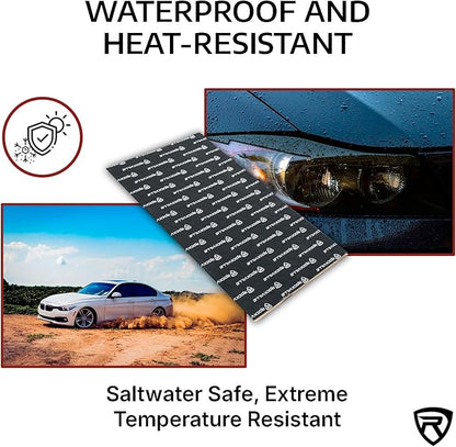 Rockville RockMat 15-15 15 Sq Ft Butyl Sound Deadening Mat 1.5MM 60 Mil, Aluminum Foil Backing, Vibration and Noise Damping for Car Truck Van RV Marine and Audio Installations