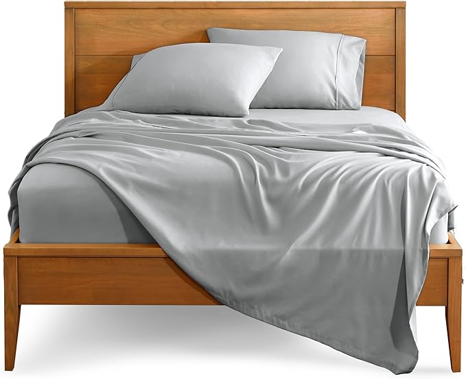 Bare Home King Sheet Set - 1800 Ultra-Soft Microfiber King Bed Sheets - Double Brushed - Deep Pockets - Easy Fit - 4 Piece Set - Bed Sheets (King, French Grey)
