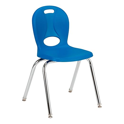 Learniture LNT-116-CSW-BB Learniture Structure Series School Chairs for Classroom, 16" Seat Height, Brilliant Blue, Pack of 4