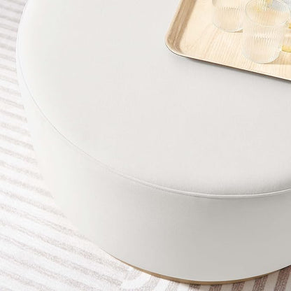 Modway Large 29" Round Performance Velvet Upholstered Upholstered Ottoman