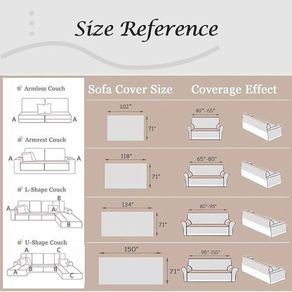 Couch Cover for Dogs Washable Sofa Cover, Sectional Couch Covers, Sofa Covers for 2 Cushion Couch, Non Slip Stripe Sofa Slipcovers Furniture Protector, Couch Protector from Cat Claws, Light,71''x102''