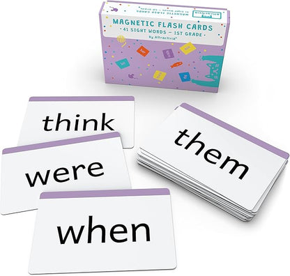 1st Grade Sight Words Magnetic Flash Cards(First Grade) - 41 Sturdy Large Dolch Cards for Literacy of Beginning Readers, Homeschool, Teachers and ESL