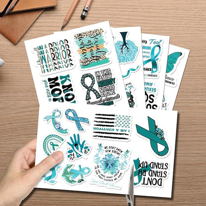 Support Squad Awareness Stickers Pack 50Pcs Vinyl Decals for Laptop Water Bottle Journal Scrapbook Waterproof Durable Set Teens Adults Advocates Mental Health