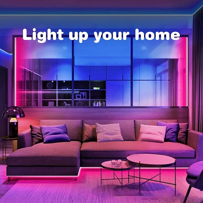 KSIPZE 200ft (2 Rolls of 100 ft) Led Strip Lights RGB Music Sync Color Changing Bluetooth Led Lights with Smart App Control Remote Led Lights for Bedroom Room Lighting Flexible Home Décor