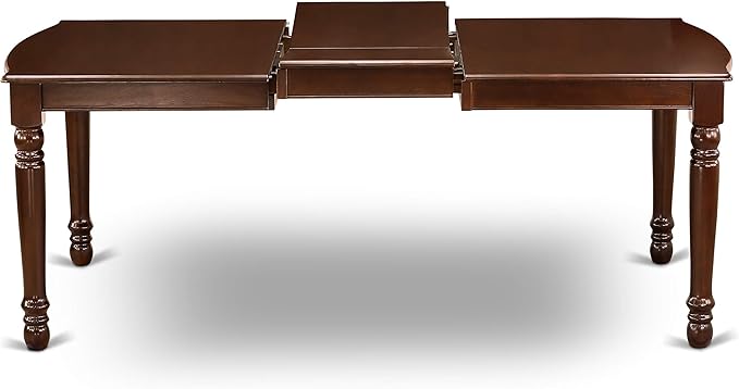 East West Furniture DOCE7-MAH-10 7 Piece Dinette Set Consist of a Rectangle Dining Room Table with Butterfly Leaf and 6 Dahlia Linen Fabric Parsons Dining Chairs, 42x78 Inch, Mahogany