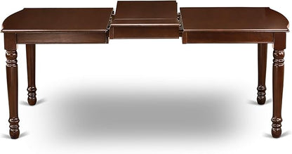 East West Furniture DOCE7-MAH-10 7 Piece Dinette Set Consist of a Rectangle Dining Room Table with Butterfly Leaf and 6 Dahlia Linen Fabric Parsons Dining Chairs, 42x78 Inch, Mahogany