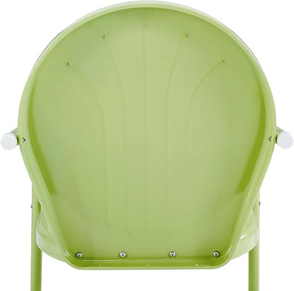Crosley Furniture Griffith Outdoor Chair, Retro Metal Patio Chairs for Dining, Porch, Deck, Balcony, Key Lime