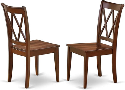 East West Furniture DOCL7-MAH-W 7 Piece Dining Table Set Consist of a Rectangle Dining Room Table with Butterfly Leaf and 6 Wooden Seat Chairs, 42x78 Inch, Mahogany